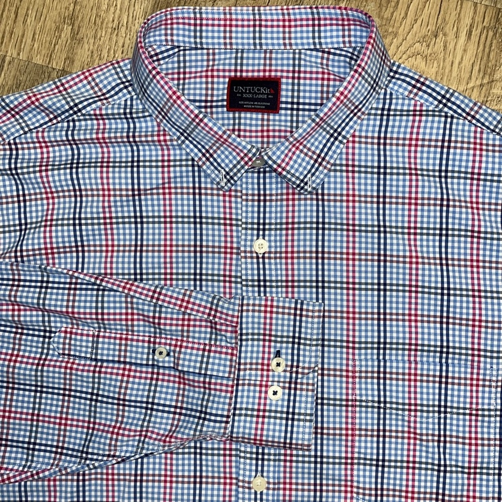 UNTUCKit Mens XXXLarge Plaid Button-Down Shirt Long Sleeve